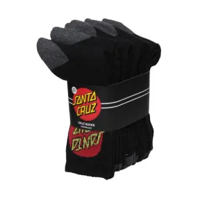 Santa Cruz Youth Socks 4pk Black