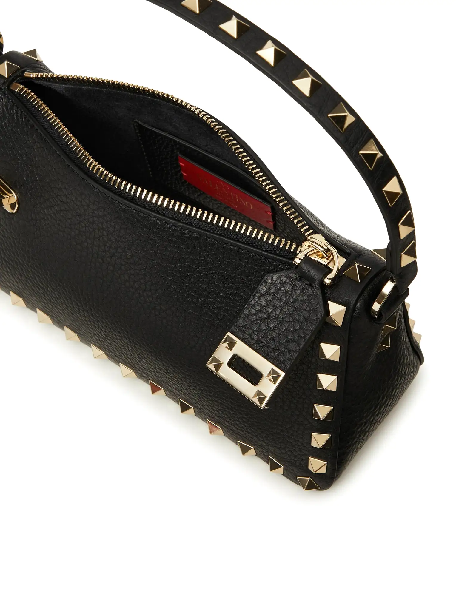 SMALL ROCKSTUD SHOULDER BAG IN GRENADE CALFSKIN