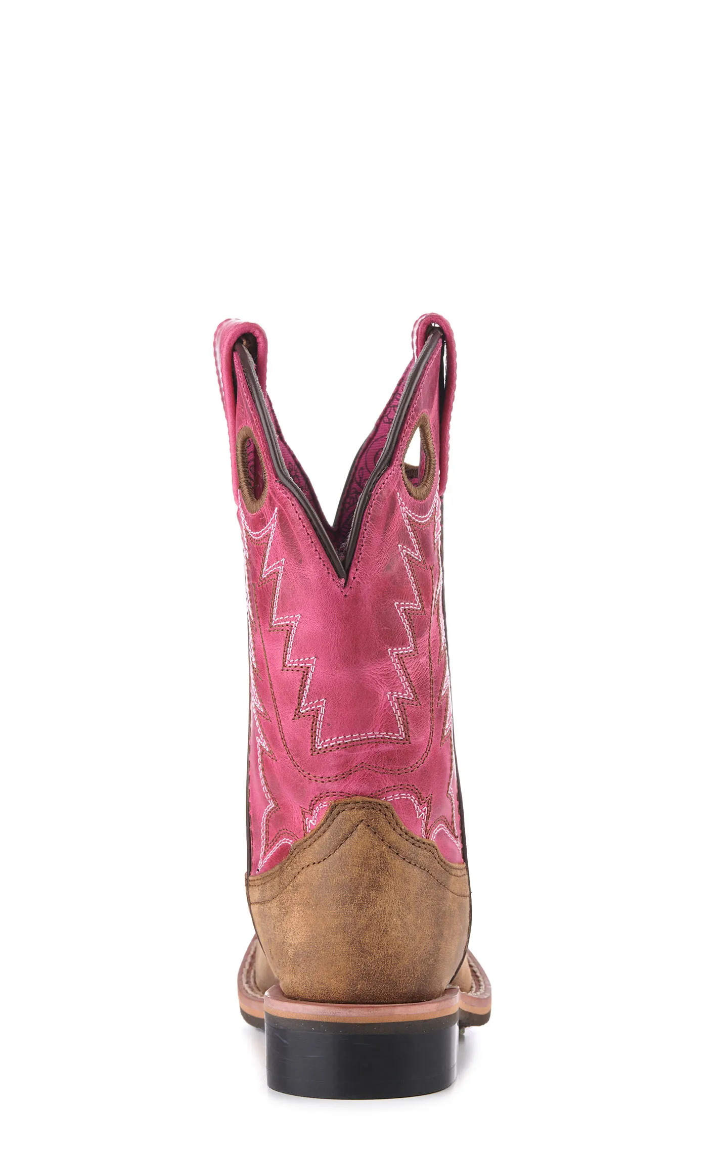 Smoky Mountain Kids Vintage Brown and Pink Square Toe Cowboy Boots