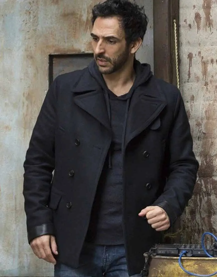 The Blacklist S08 Amir Arison Jacket | Aram Mojtabai Black Woolen Jacket