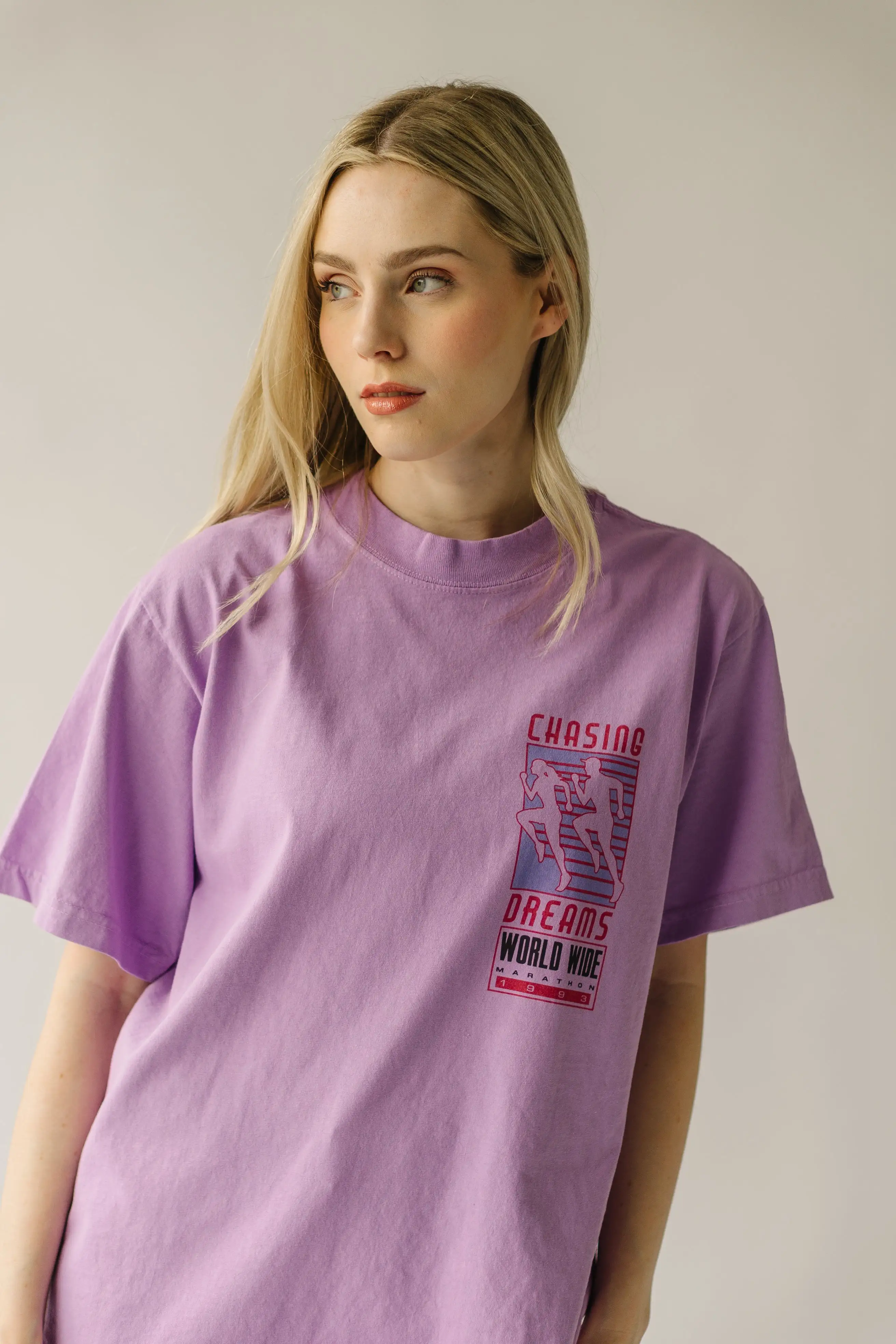 The Catch Me Graphic Tee in Lilac