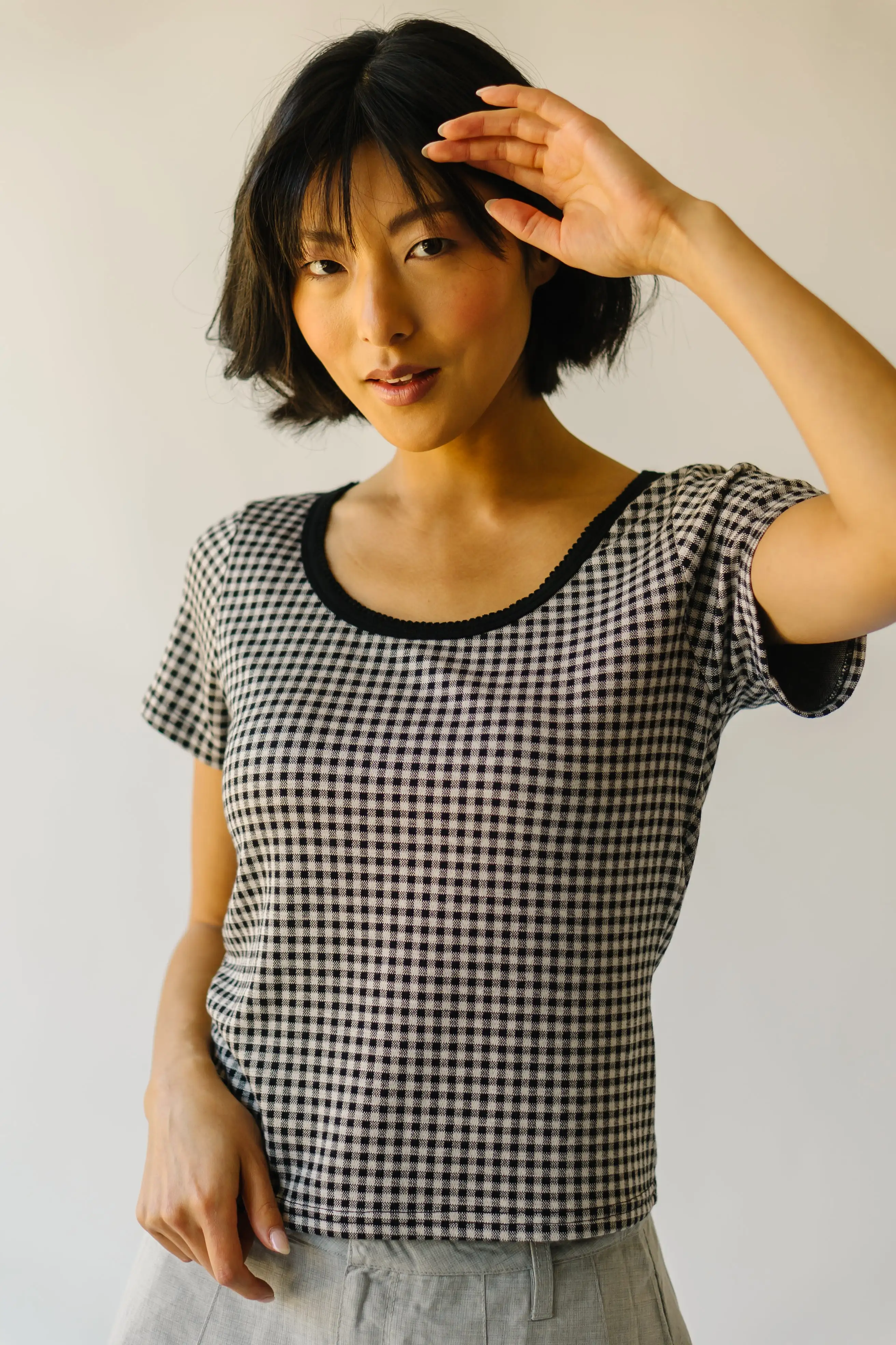 The Gallup Gingham Tee in Black