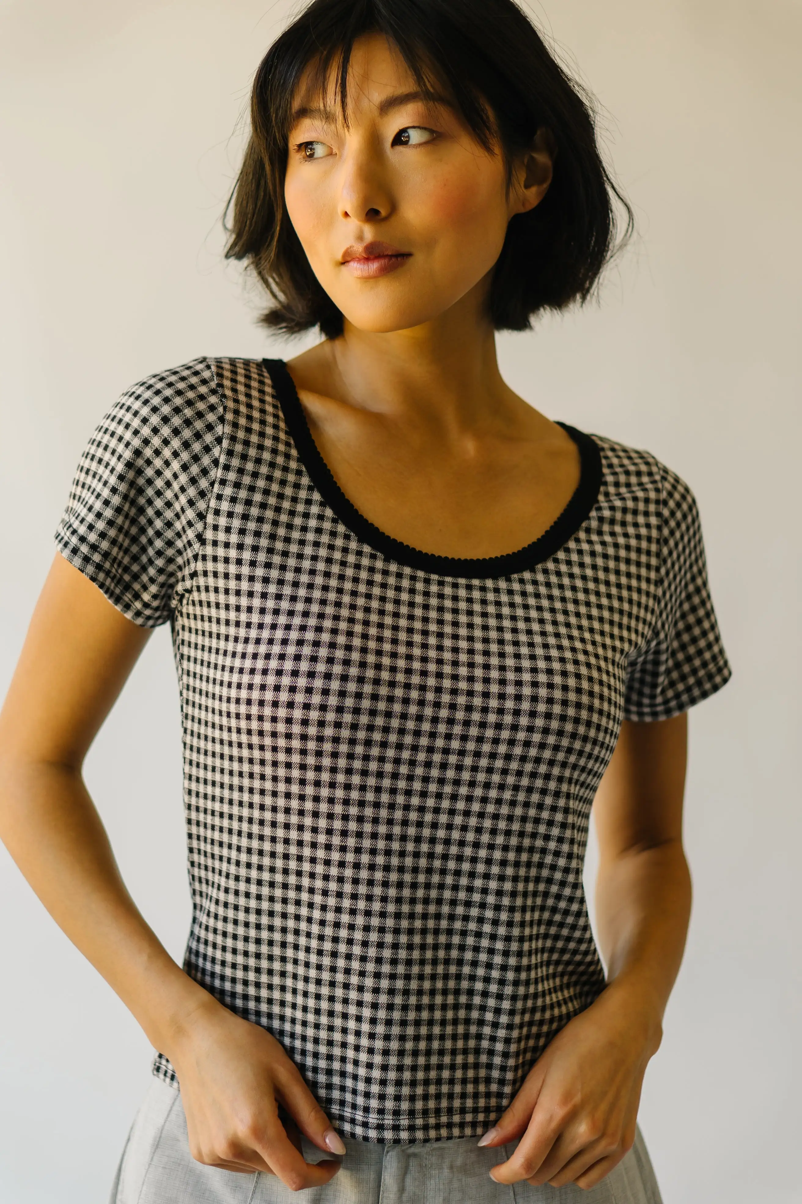 The Gallup Gingham Tee in Black