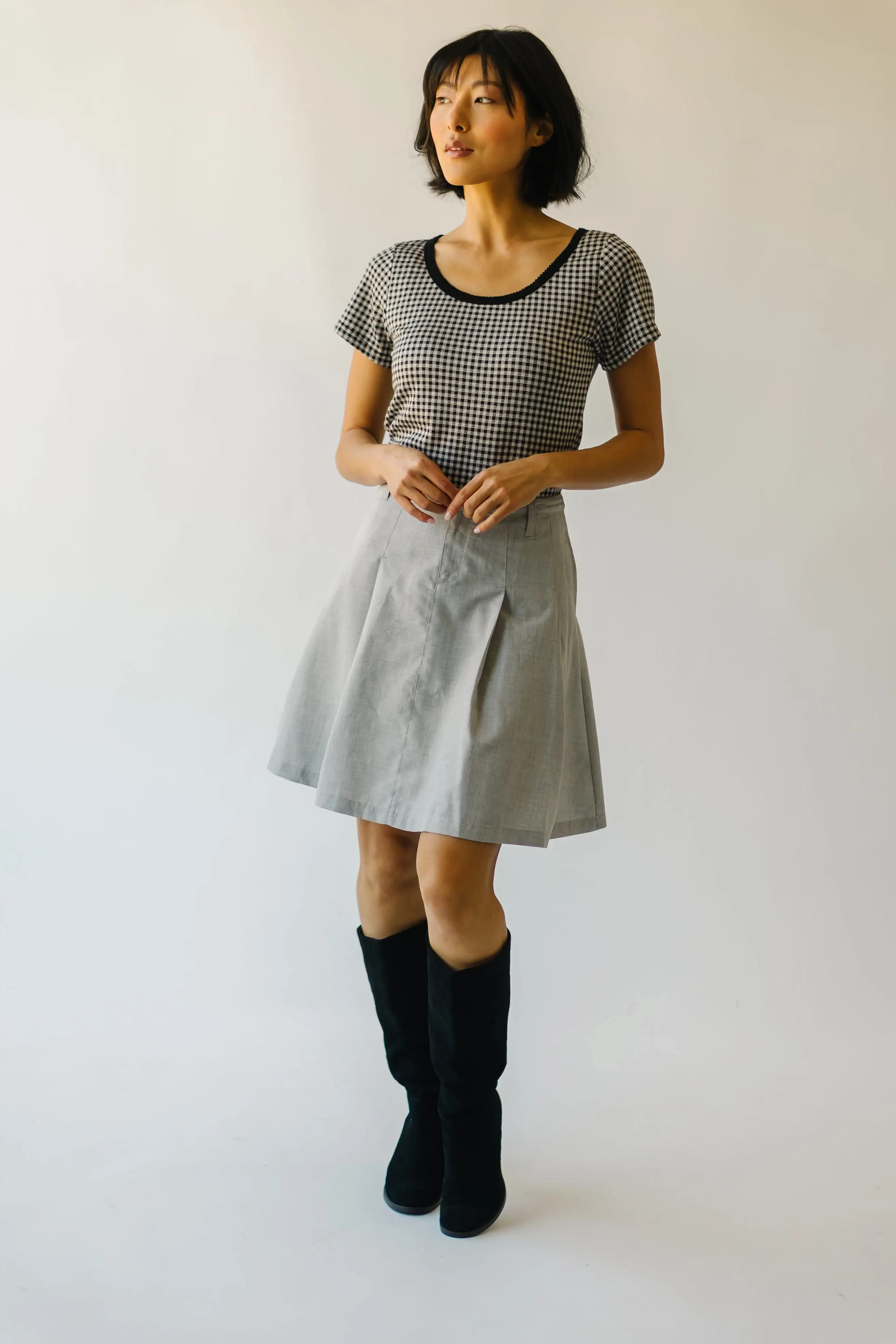 The Gallup Gingham Tee in Black