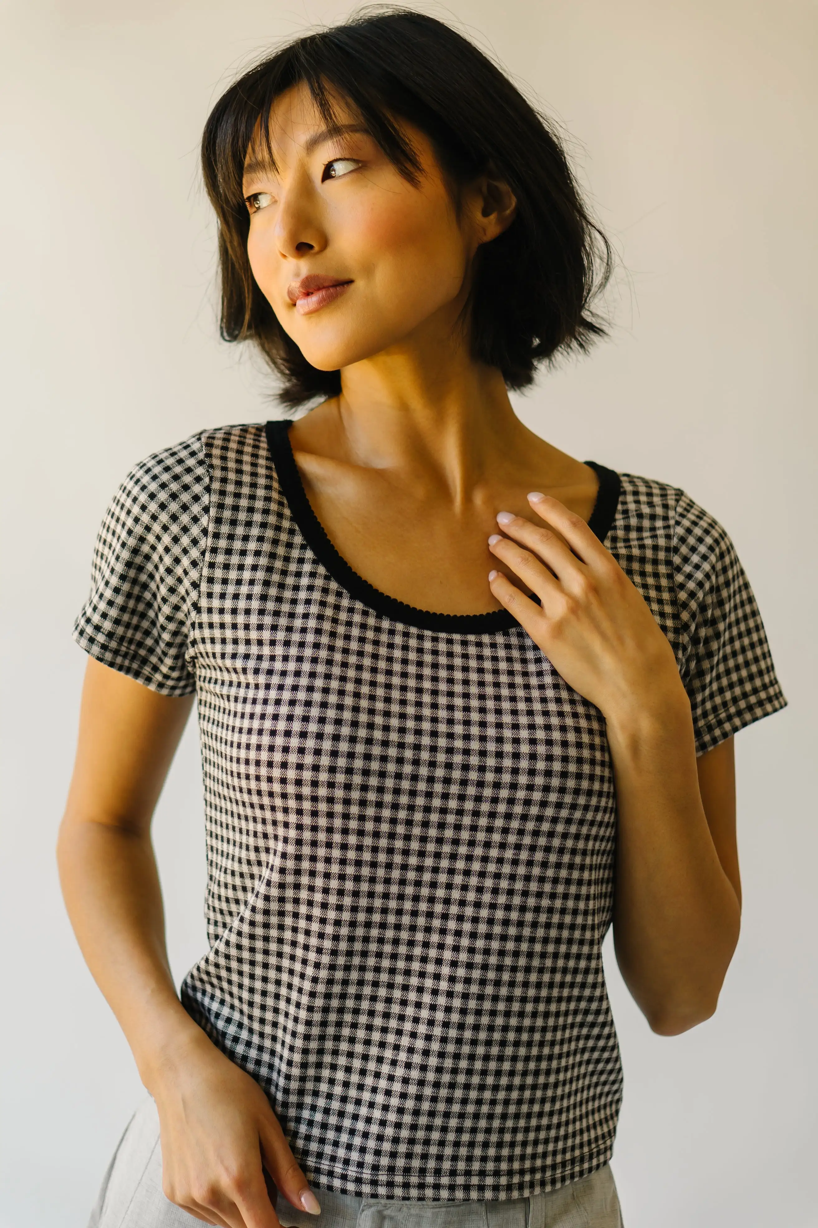 The Gallup Gingham Tee in Black