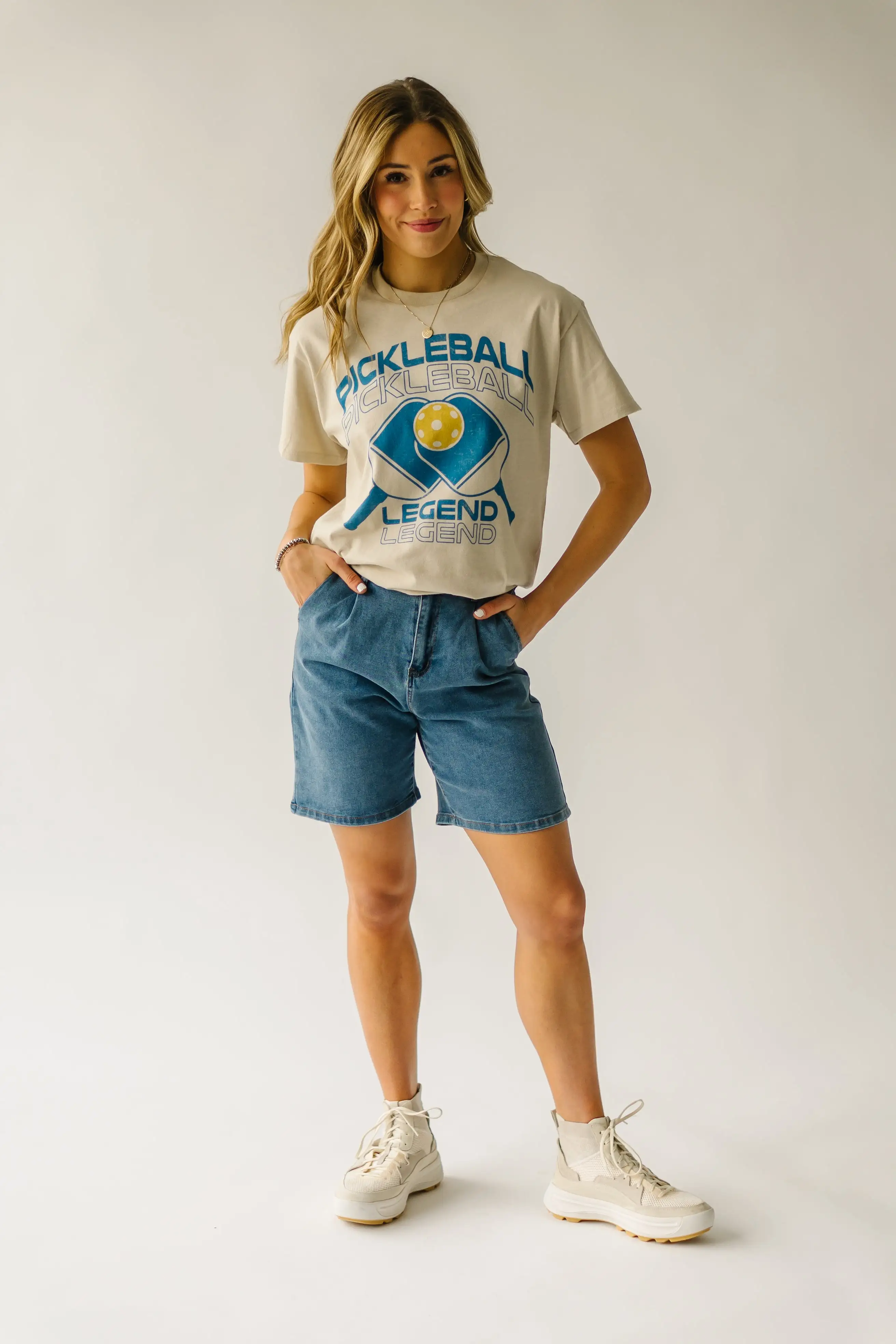 The Pickleball Legend Graphic Tee in Sand