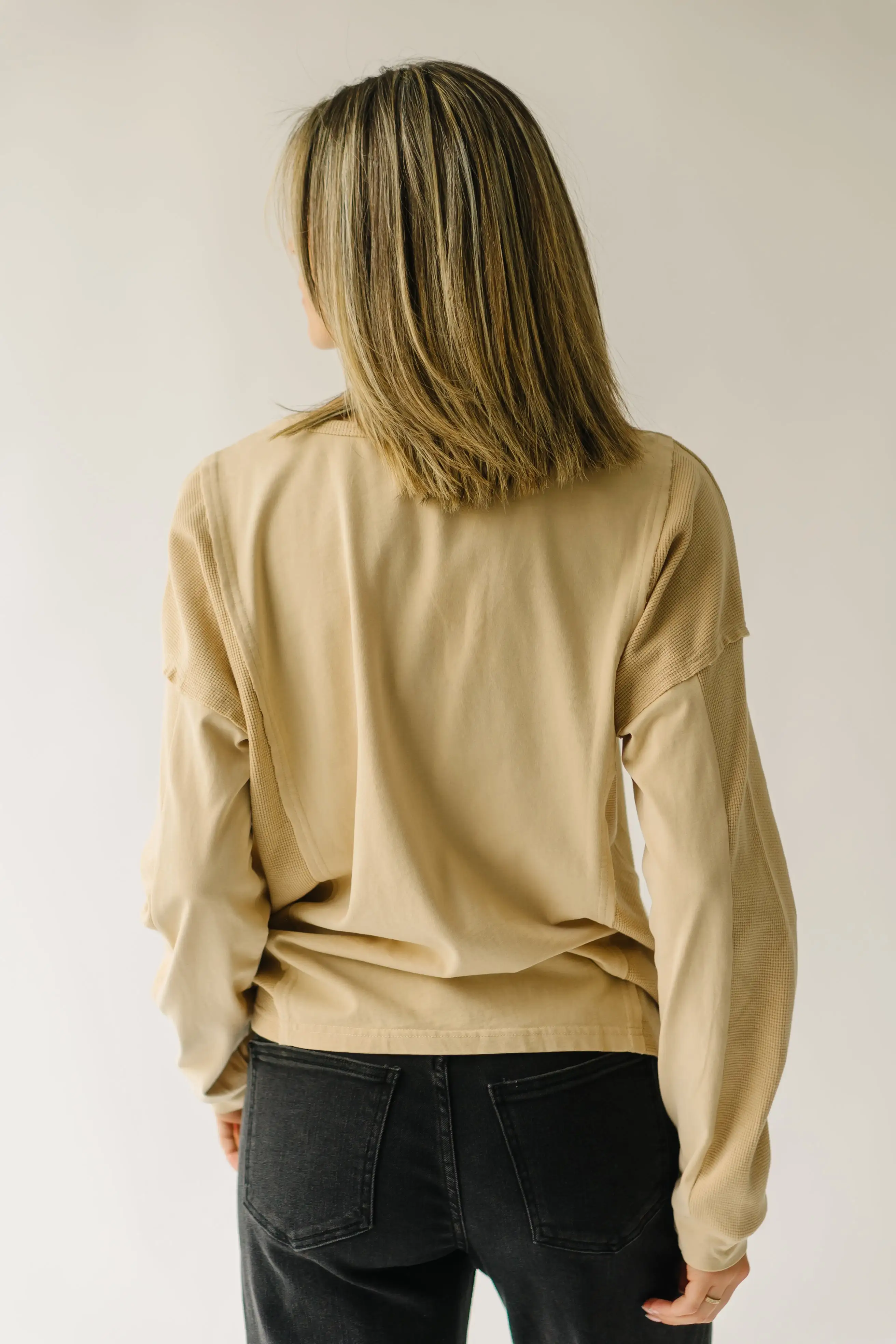 The Rachelle Thermal Layering Tee in Sand