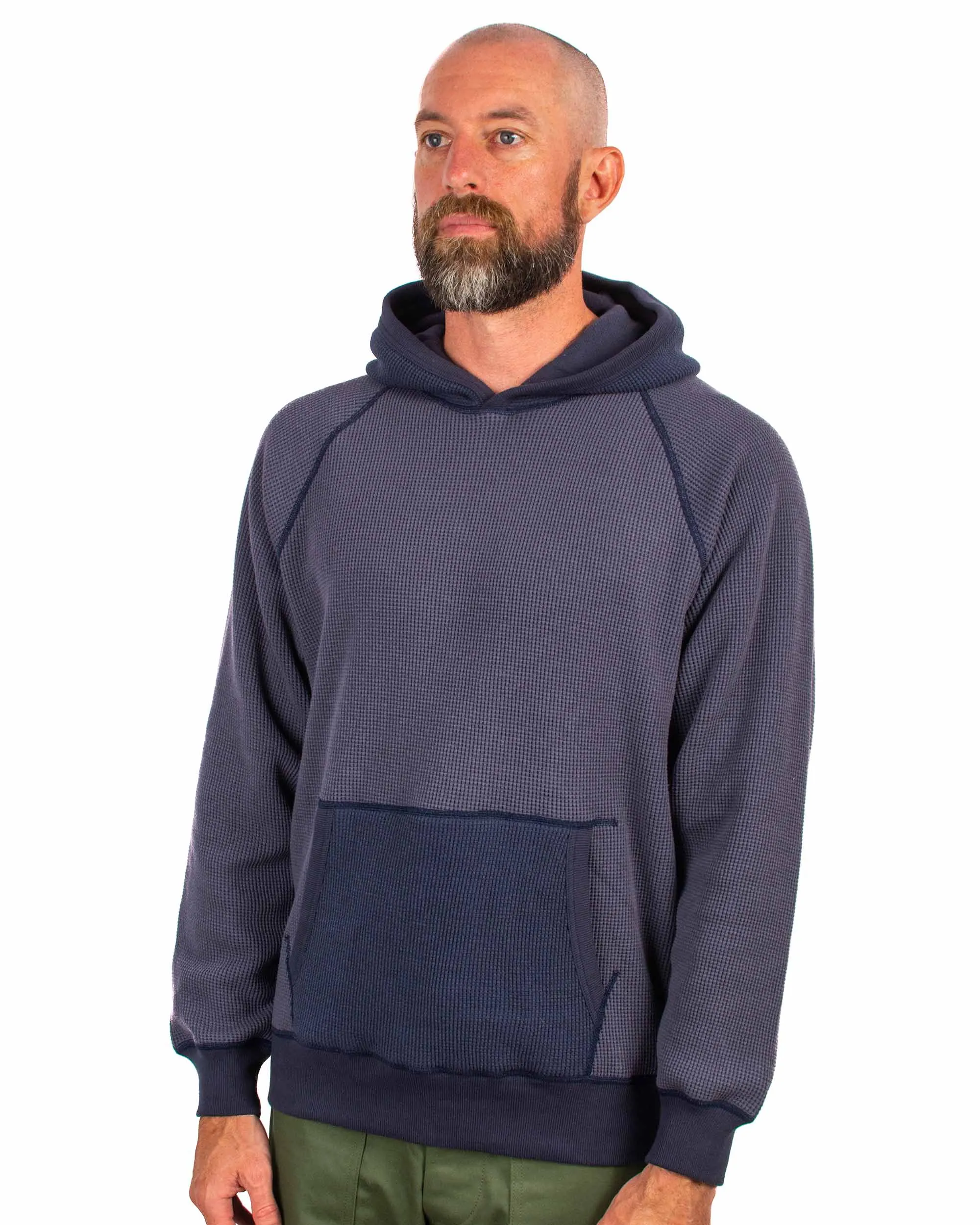 The Real McCoy's MC22005 Thermal Sweatshirt (Two-Tone) Navy