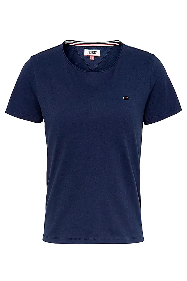 Tommy Hilfiger Women Slim Fit Logo Tee Navy