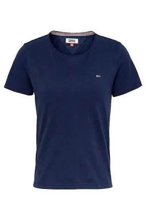 Tommy Hilfiger Women Slim Fit Logo Tee Navy