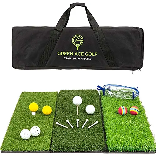 Top Tri Turf Hitting Mat for Backyard - 24 x 24 Inches Large Golf Practice Mat