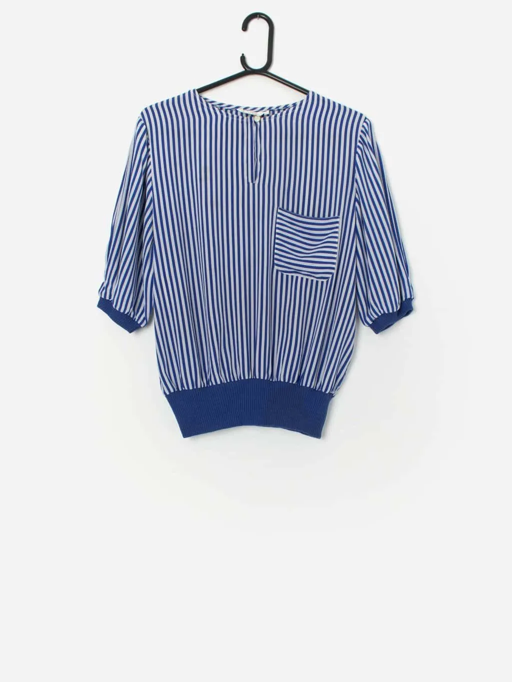 Vintage striped top in blue and white – Medium / Large