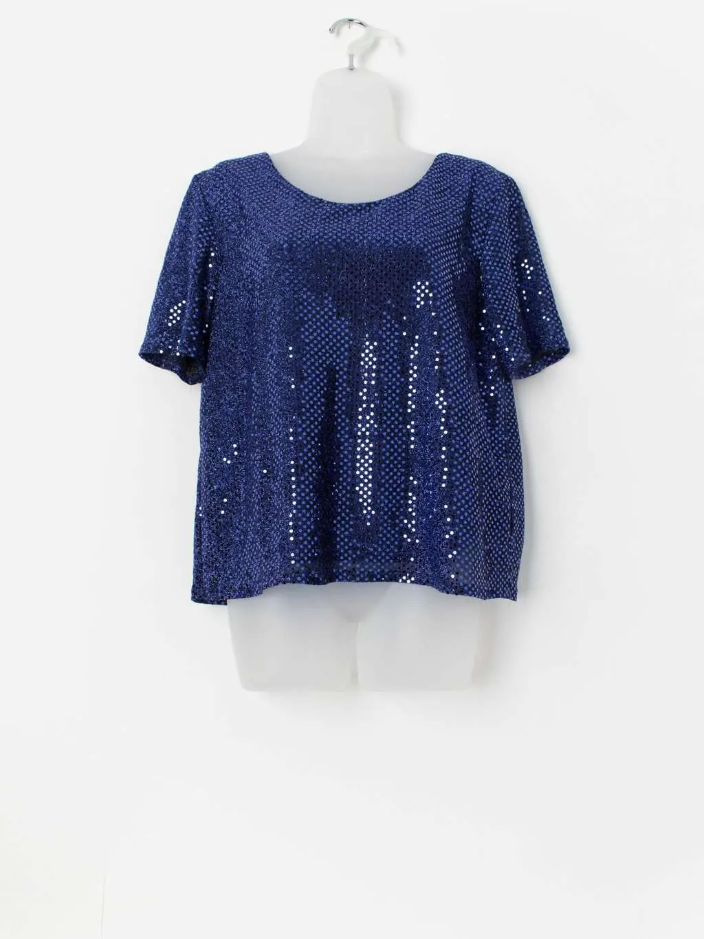 Vintage Y2K bright blue sequin top – Medium / Large