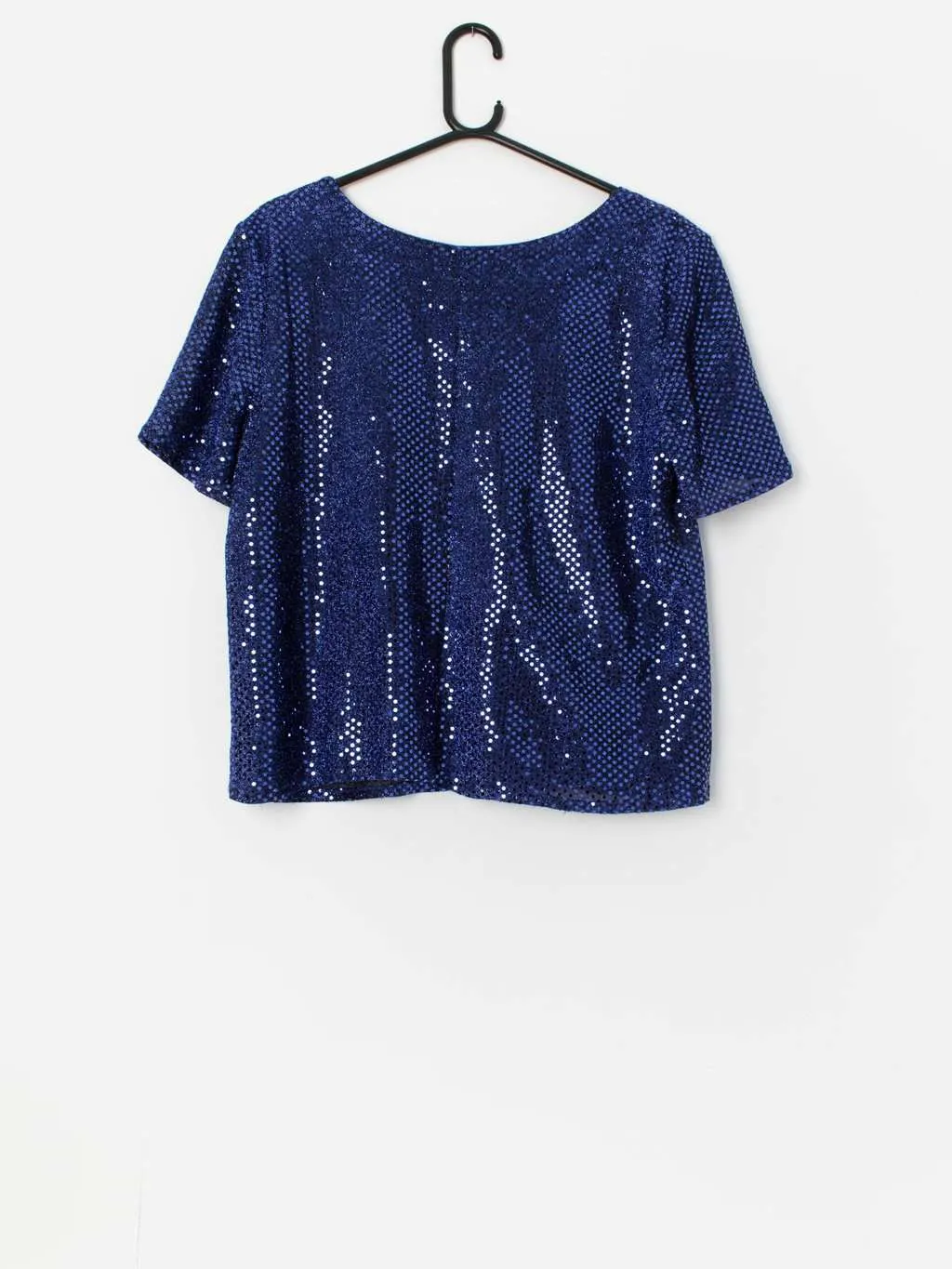 Vintage Y2K bright blue sequin top – Medium / Large