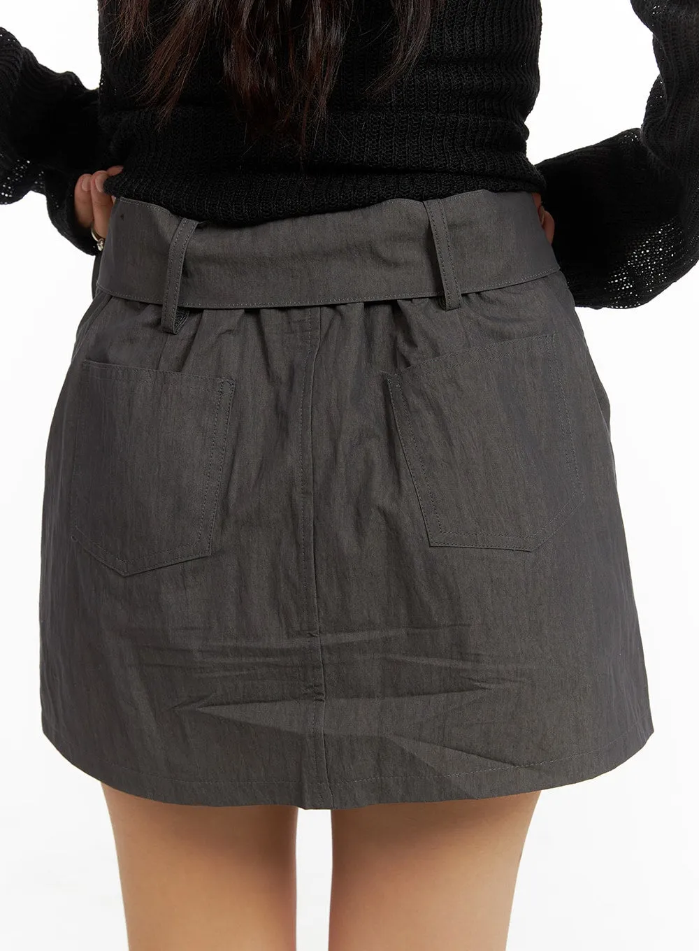 Wide Belt Mini Skirt CM426