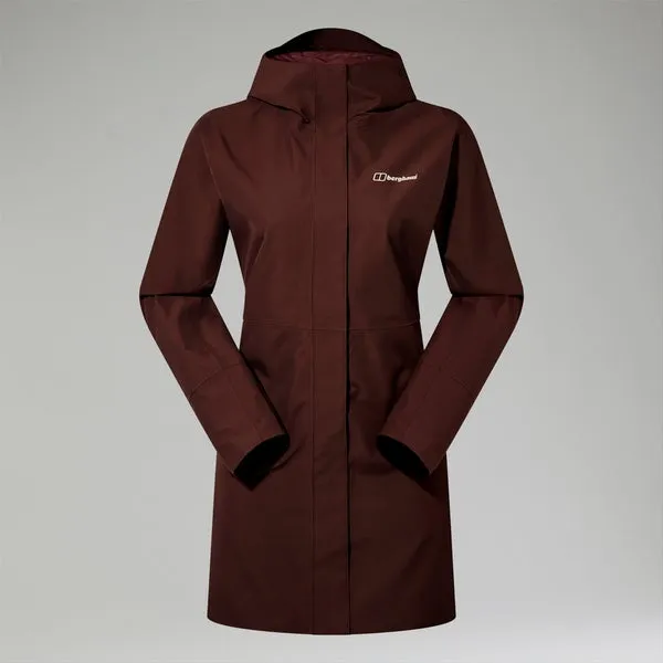 Women's Omeara Long Waterproof Jacket - Brown