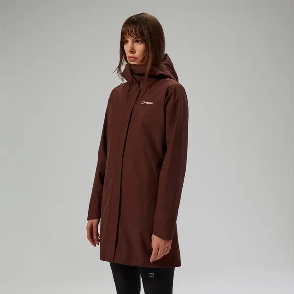 Women's Omeara Long Waterproof Jacket - Brown