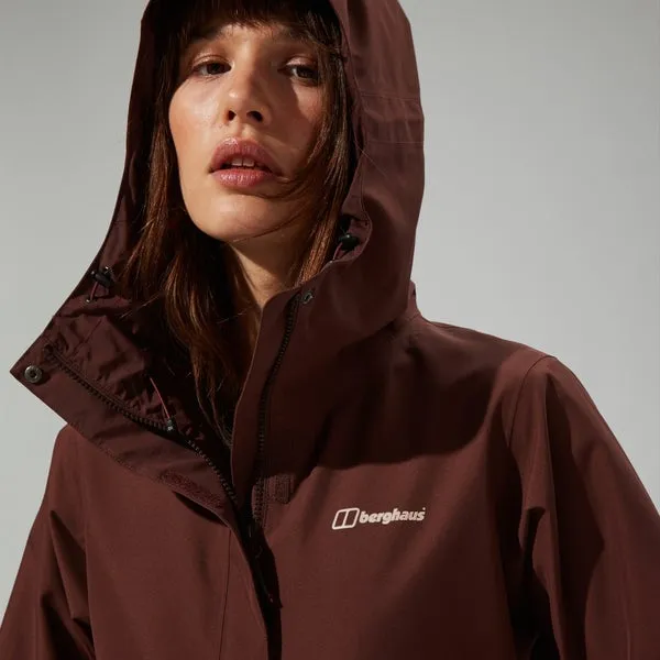 Women's Omeara Long Waterproof Jacket - Brown