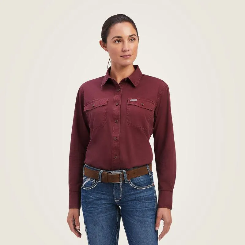 Women's Rebar Washed Twill Work Shirt - Port