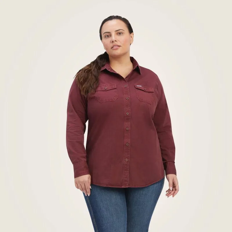 Women's Rebar Washed Twill Work Shirt - Port