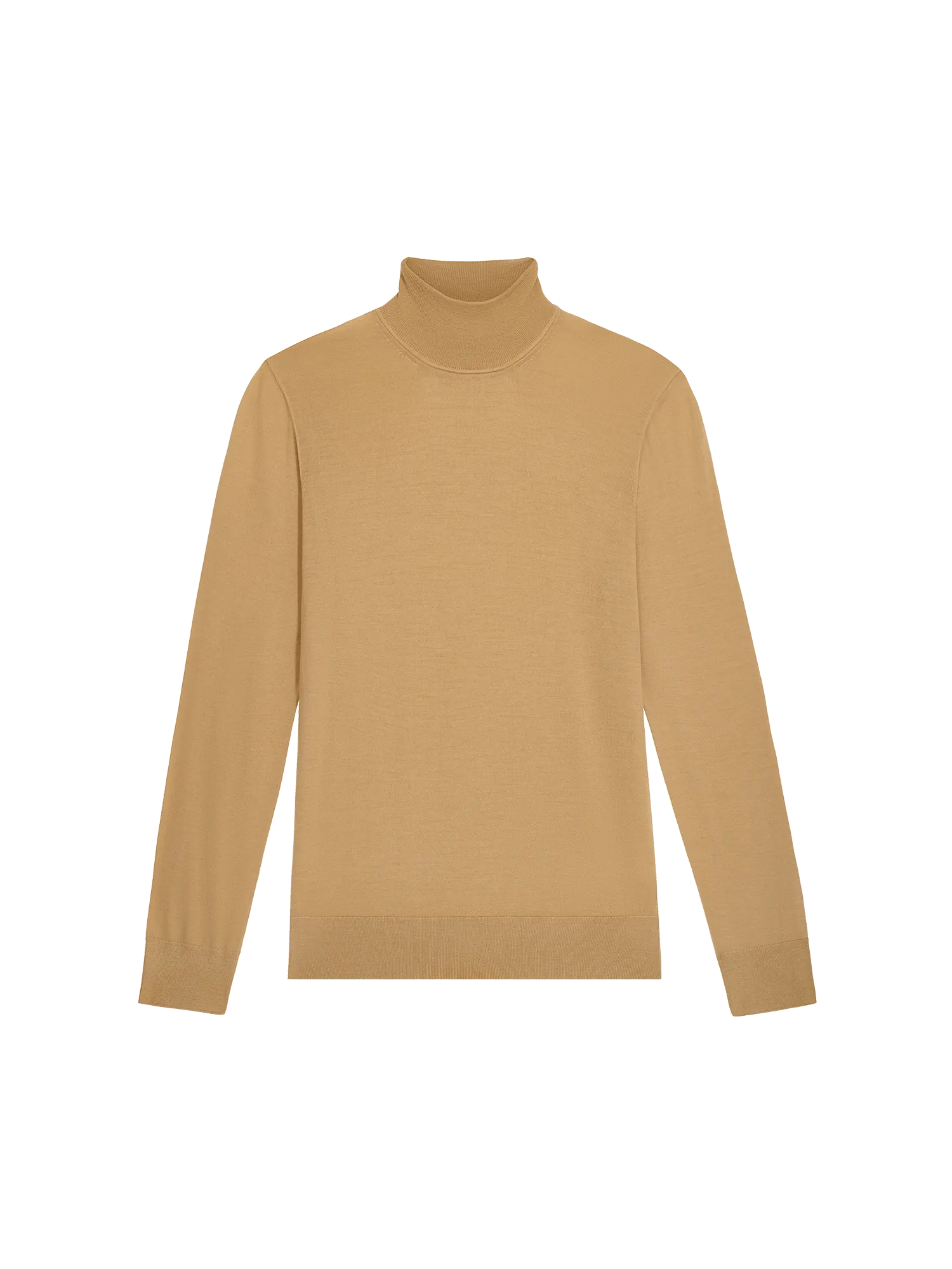 Women’s Regenerative Merino Wool Turtleneck Sweater—camel