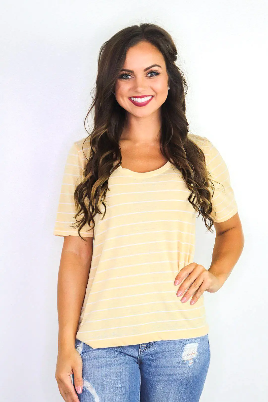 Yellow & Cream Striped Top