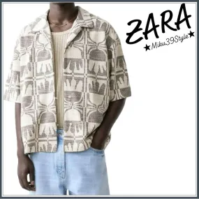 ZARA  |Cotton Short Sleeves Shirts