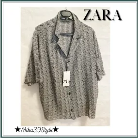 ZARA  |Linen Short Sleeves Shirts