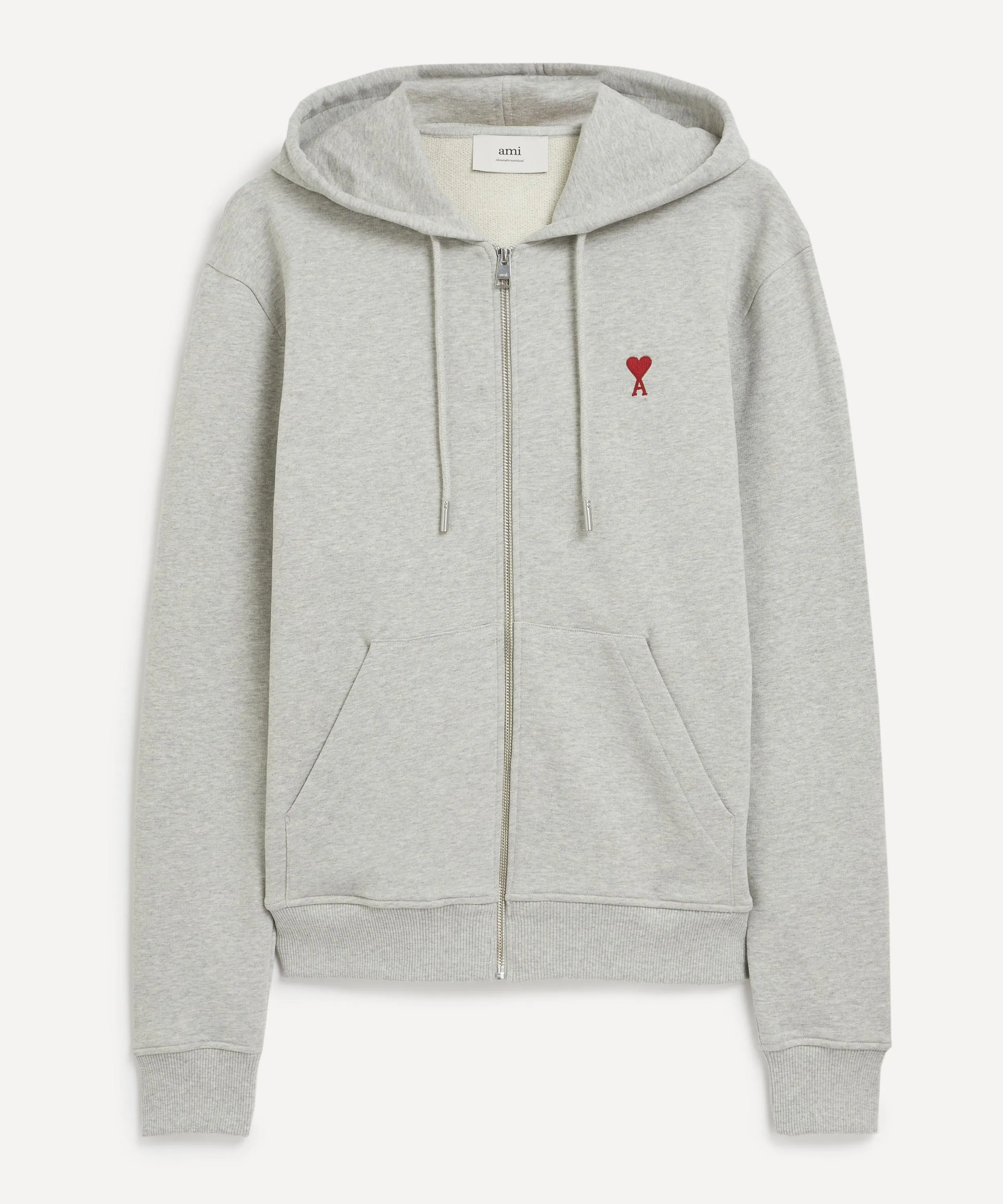 Zipped Ami de Coeur Hoodie in Heather Ash Grey 