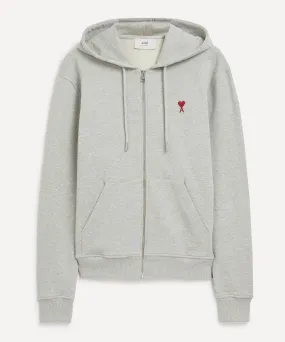 Zipped Ami de Coeur Hoodie in Heather Ash Grey 