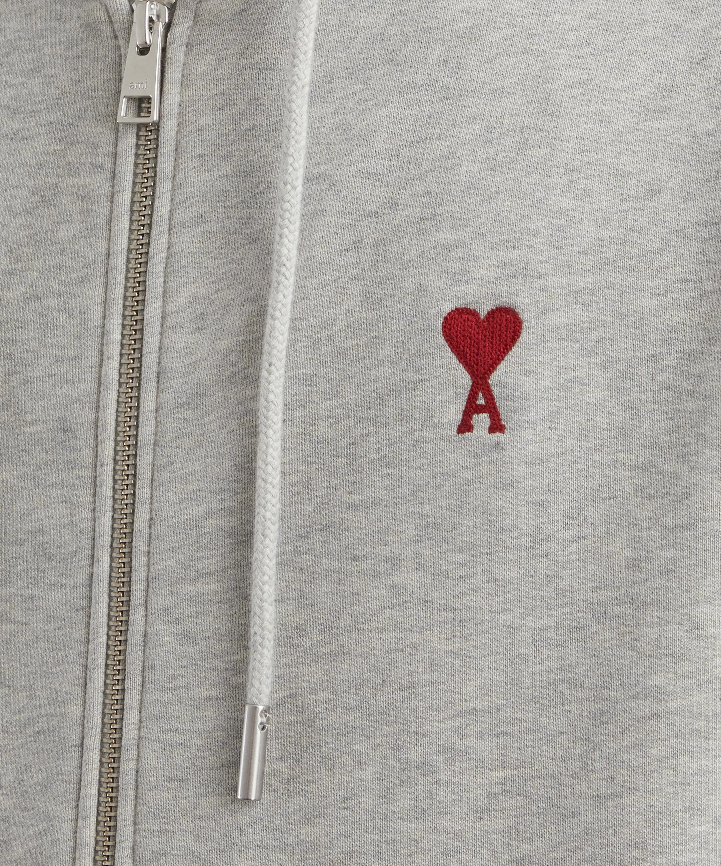 Zipped Ami de Coeur Hoodie in Heather Ash Grey 