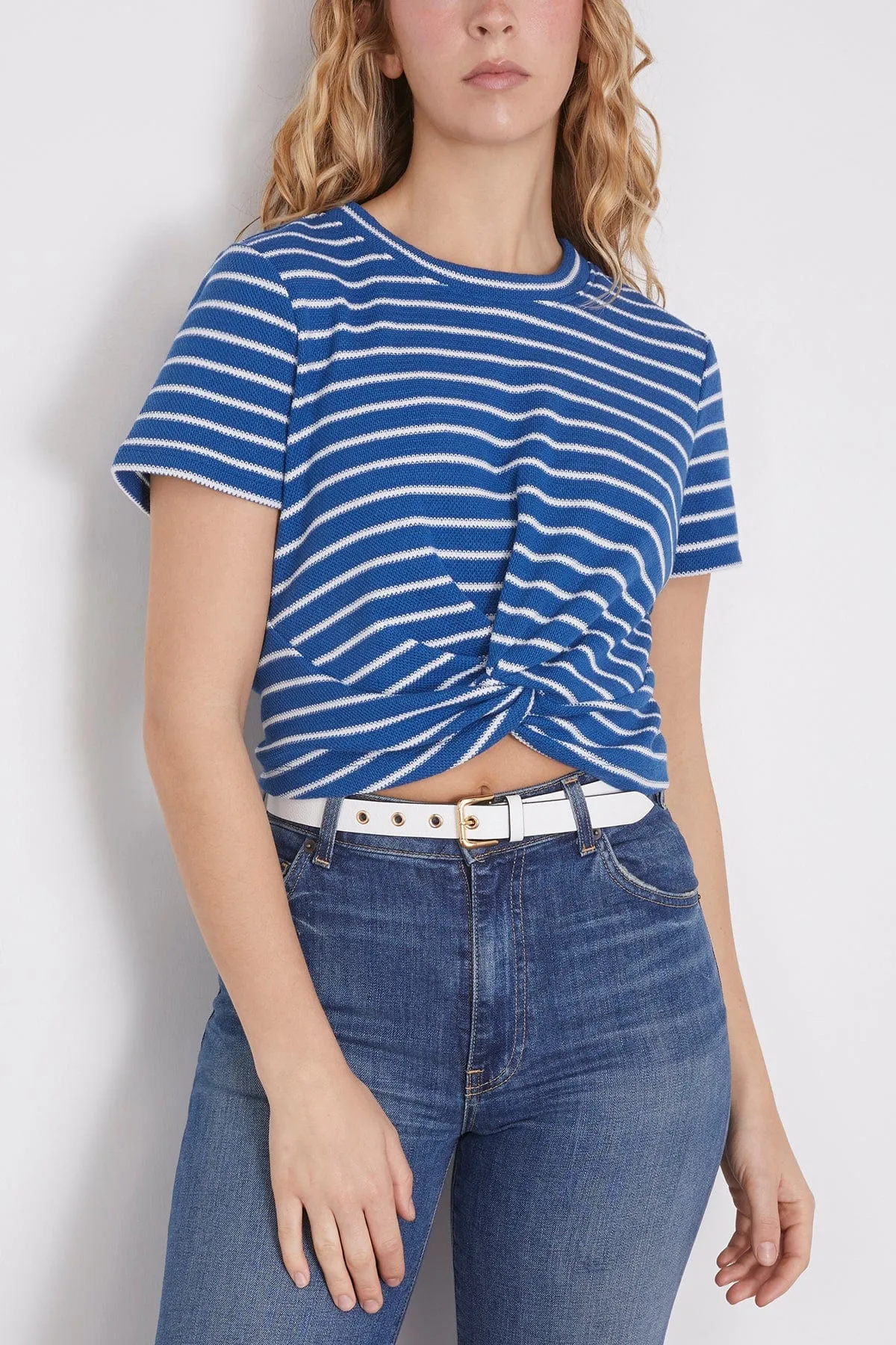 Zola Top in Medium Oxford Blue/Cream (TS)